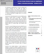 Les secteurs producteurs de numérique en Auvergne-Rhône-Alpes - 2016