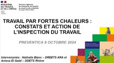 Travail par fortes chaleurs : constats et action de l'Inspection du Travail