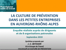 La culture de prévention dans les petites entreprises en Auvergne-Rhône-Alpes